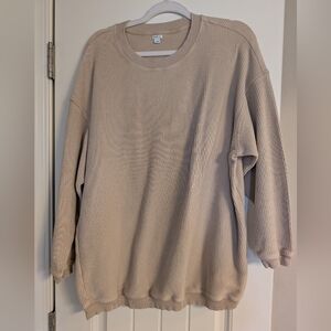 Aerie Light Tan Ribbed Knit Top